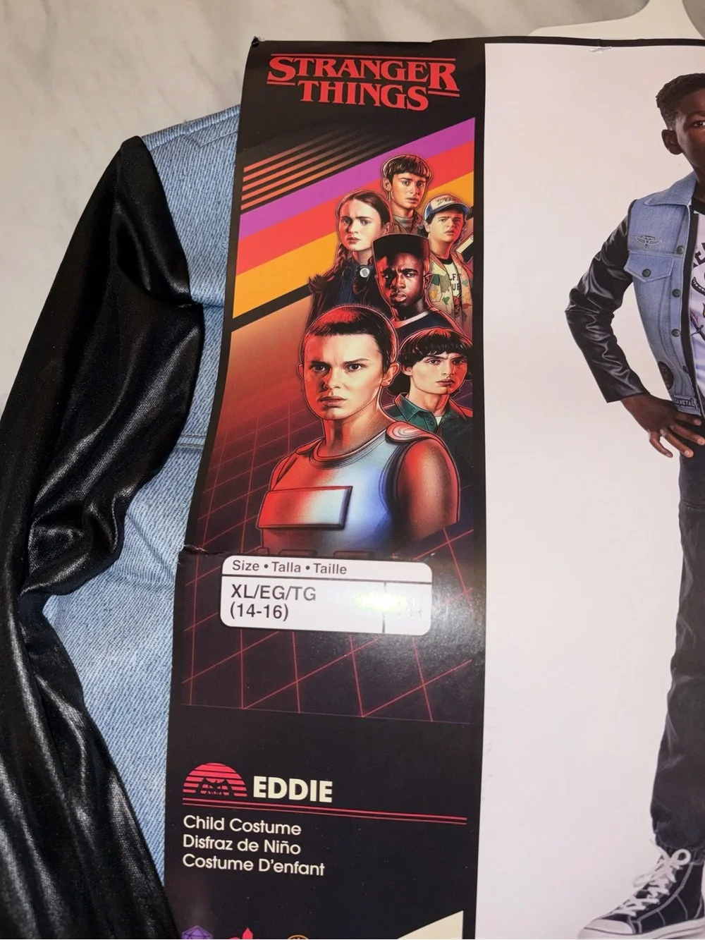 NWT Stranger Things Eddie Munson Costume Kids XL 14-16 Hellfire Club